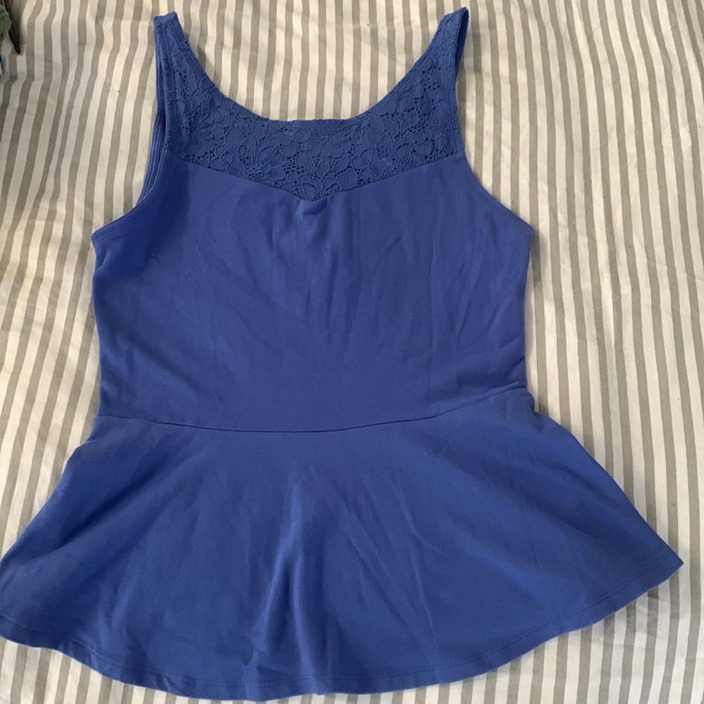 Express peplum lace top tank top